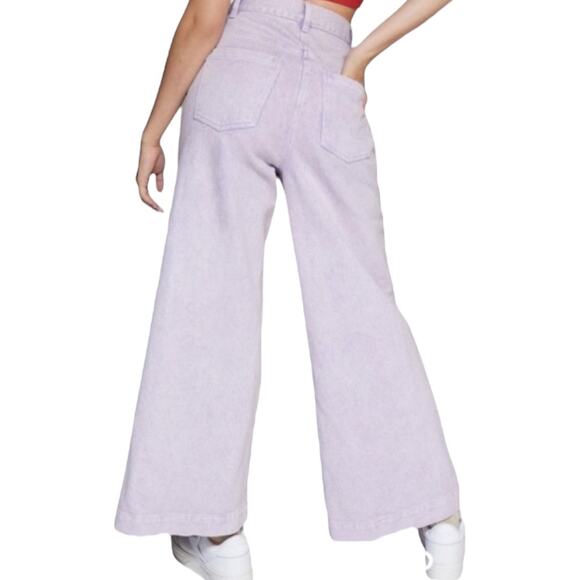 Urban Outfitters Lena Wide Leg Jean Lavender 26 High Waisted Relaxed Fit - Picture 2 of 7